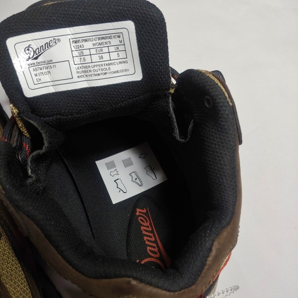 Danner Springfield Women Boots NMT Safety Toe brown bronze Sz 7.5 New - Picture 4 of 7